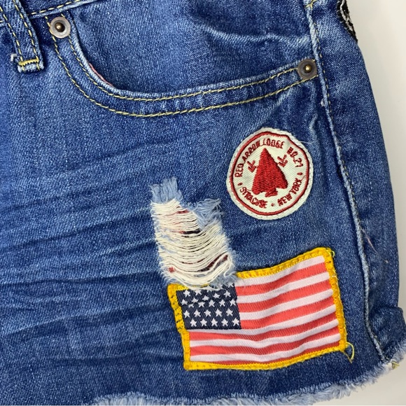 Forever 21 patchwork denim cutoff shorts size 27 - Picture 5 of 8